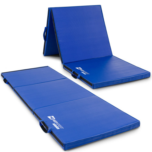 Мат гимнастический  Hop-Sport HS-065FM 5cm blue - фото №4